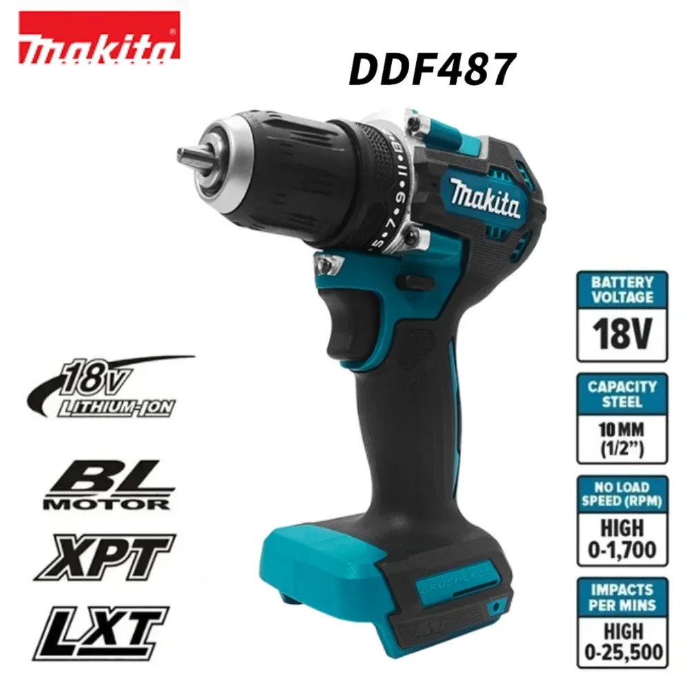 Power Tools Makita Set - สว่านกระแทกไร้สาย Makita DDF487 18V Brushless 2