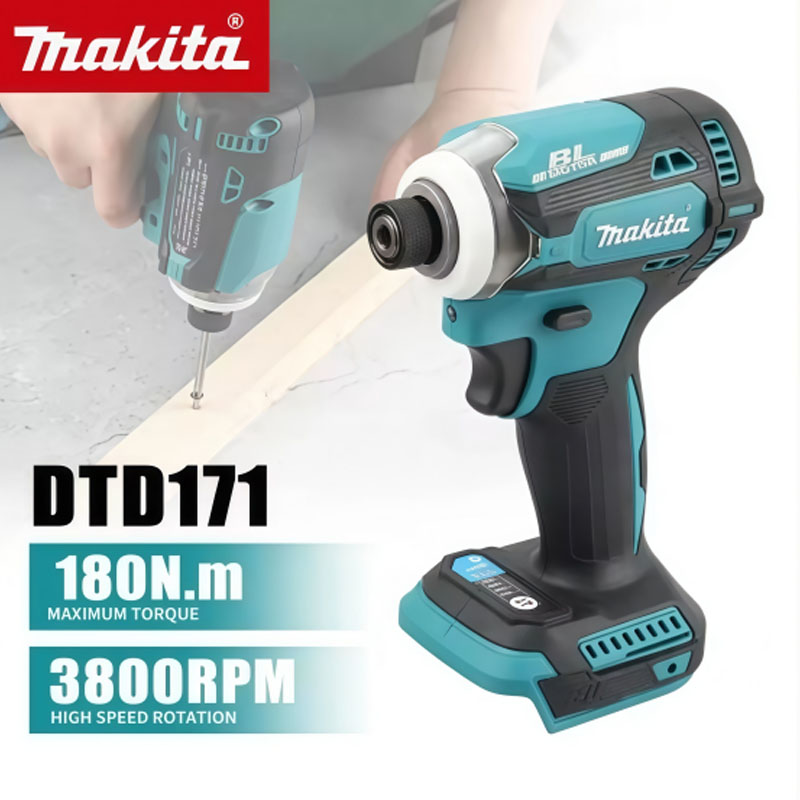 Power Tools Makita Set - มาคิตะ DTD171 18V ไขควงกระแทกไร้สายแบบไร้แปรงถ่าน ชุดเครื่องมือไฟฟ้าแบบชาร์จได้ -