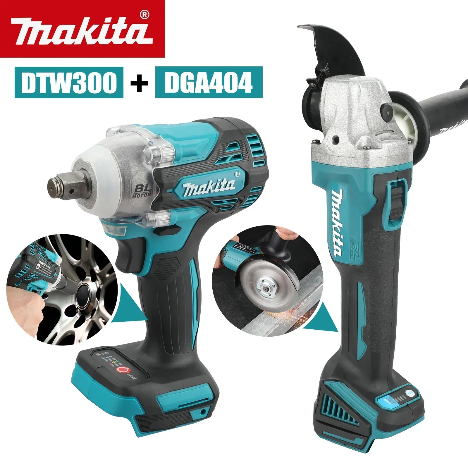 Power Tools Makita Set - ชุดเครื่องมือ Makita 18V 2-in-1: ประแจกระแทก DTW300