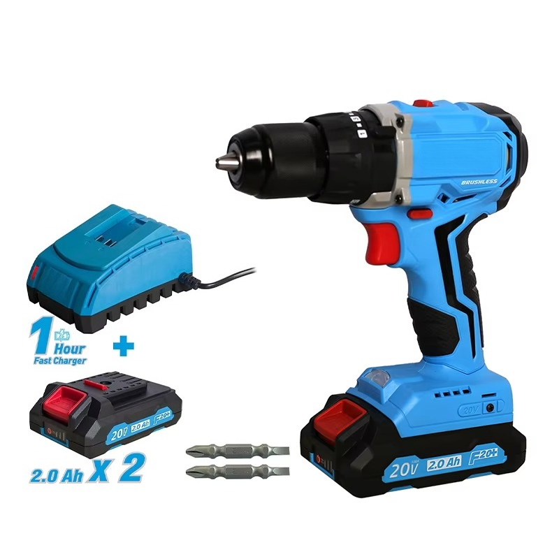 Power Tools Impact - ชุดเครื่องมือสว่านไร้สาย 20 โวลต์ แบบไร้แปรงถ่าน พร้อมแบตเตอรี่ลิเธียมไอออน ชุดสว่านกระแทกและไขควง