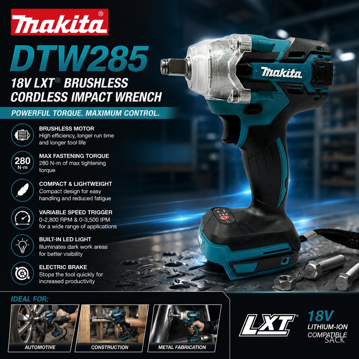 2026 ใหม่ Makita DTW285 ประแจก - Power Tools Makita Set บทวิจารณ์และราคา