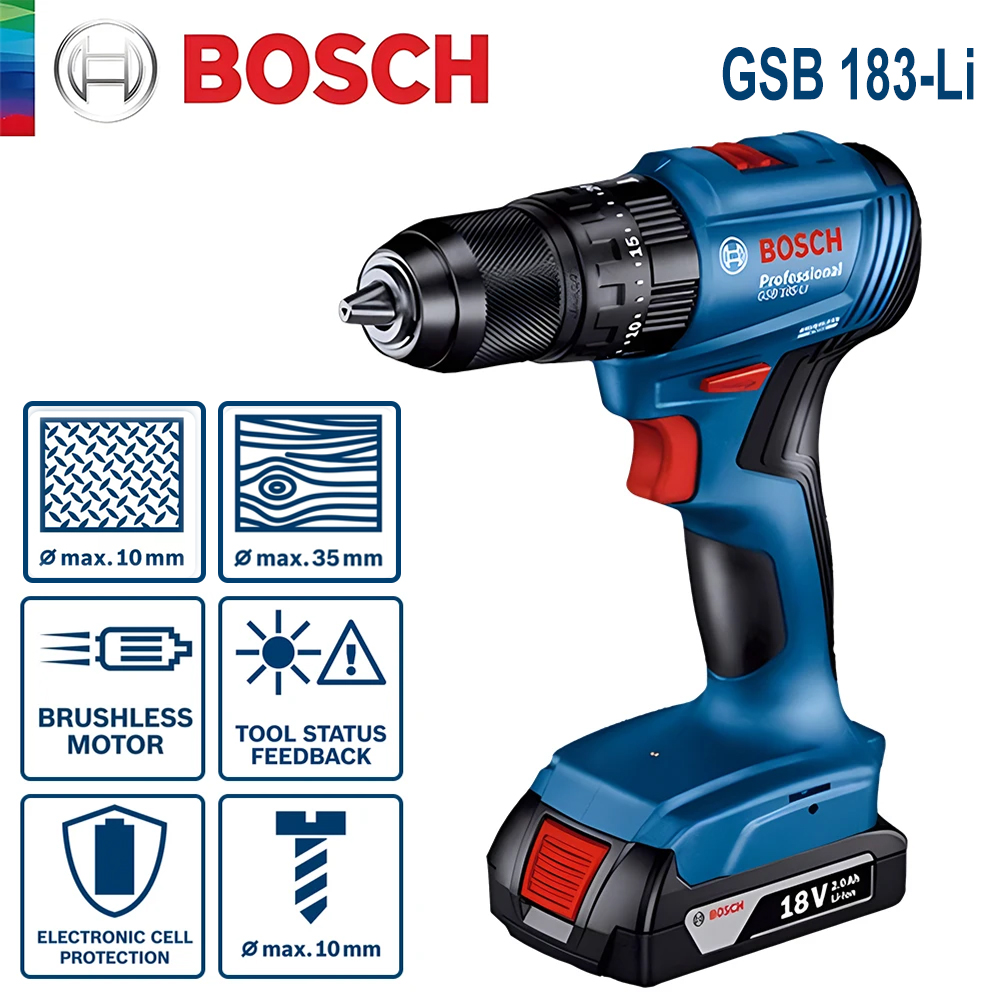 บ๊อช GSB 183-LI สว่านไฟฟ้าไร้ส - Power Tools Impact บทวิจารณ์และราคา